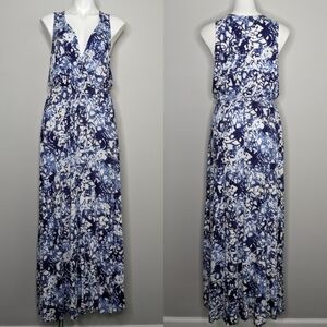 Peter Som for Design Nation white blue maxi dress M